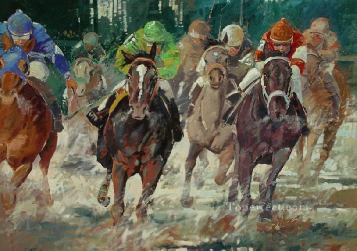 l’impressionnisme des courses de chevaux Peintures à l'huile